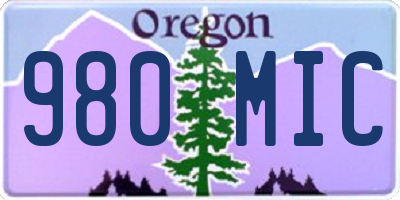 OR license plate 980MIC