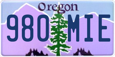 OR license plate 980MIE