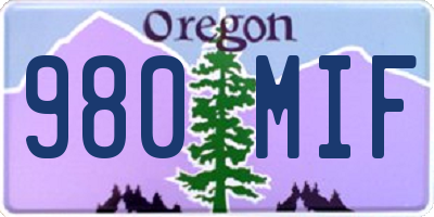 OR license plate 980MIF