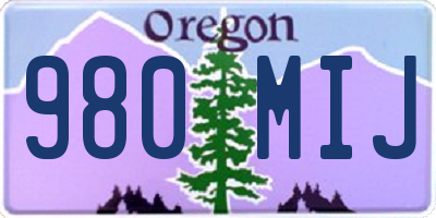 OR license plate 980MIJ