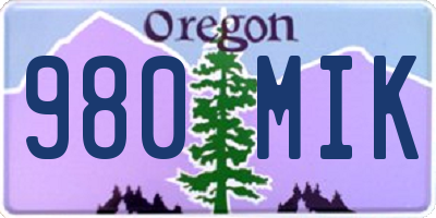 OR license plate 980MIK