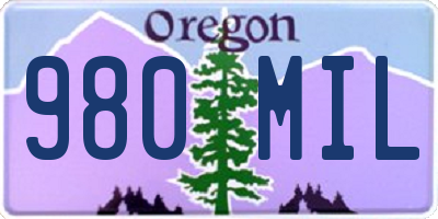 OR license plate 980MIL