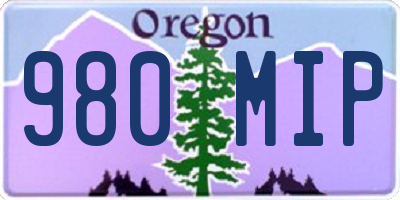 OR license plate 980MIP