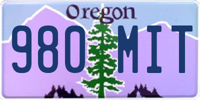 OR license plate 980MIT