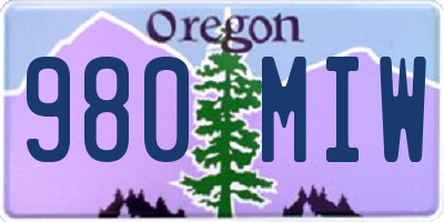 OR license plate 980MIW