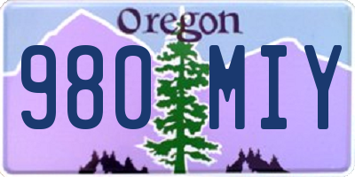 OR license plate 980MIY