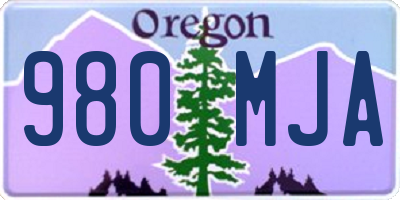 OR license plate 980MJA