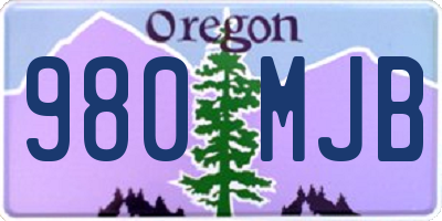 OR license plate 980MJB