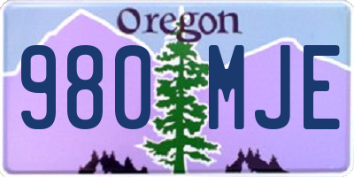 OR license plate 980MJE