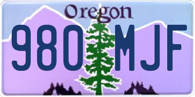 OR license plate 980MJF