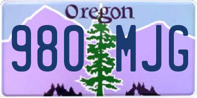 OR license plate 980MJG