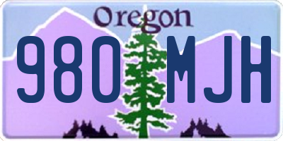 OR license plate 980MJH