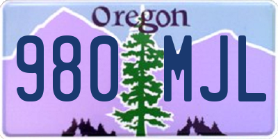 OR license plate 980MJL