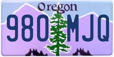 OR license plate 980MJQ