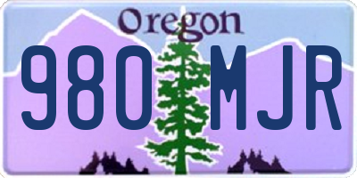 OR license plate 980MJR