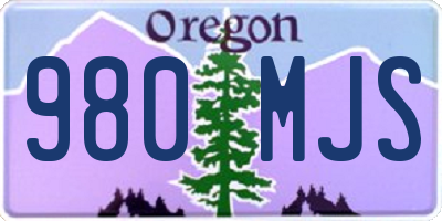 OR license plate 980MJS