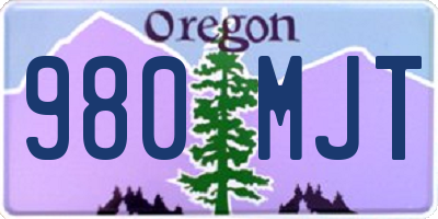 OR license plate 980MJT