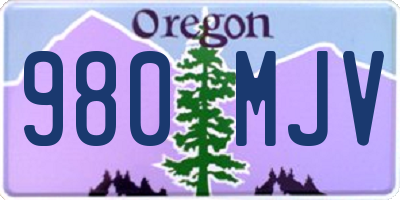 OR license plate 980MJV