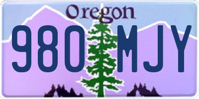 OR license plate 980MJY