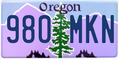 OR license plate 980MKN