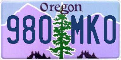 OR license plate 980MKO