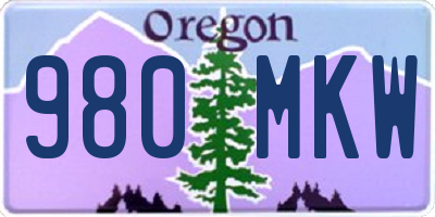 OR license plate 980MKW