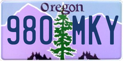 OR license plate 980MKY