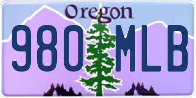 OR license plate 980MLB