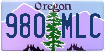 OR license plate 980MLC