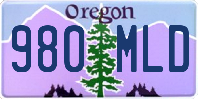 OR license plate 980MLD