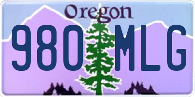 OR license plate 980MLG