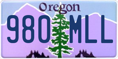 OR license plate 980MLL