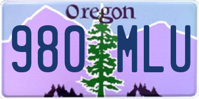 OR license plate 980MLU