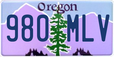 OR license plate 980MLV