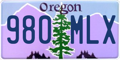 OR license plate 980MLX