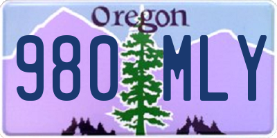 OR license plate 980MLY