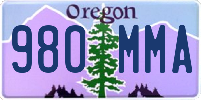 OR license plate 980MMA