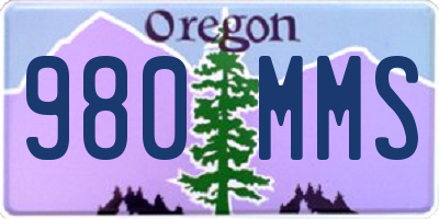 OR license plate 980MMS