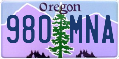 OR license plate 980MNA