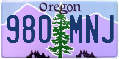 OR license plate 980MNJ