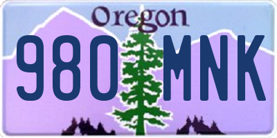 OR license plate 980MNK