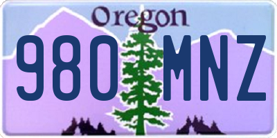 OR license plate 980MNZ