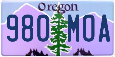 OR license plate 980MOA