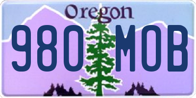 OR license plate 980MOB