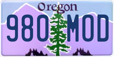 OR license plate 980MOD