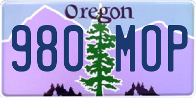 OR license plate 980MOP