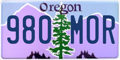 OR license plate 980MOR