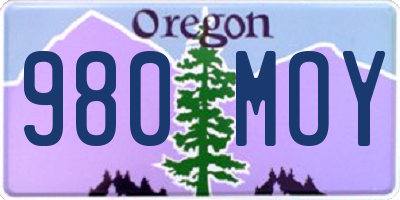 OR license plate 980MOY
