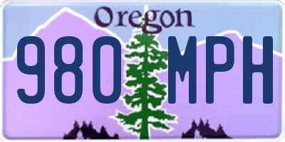 OR license plate 980MPH