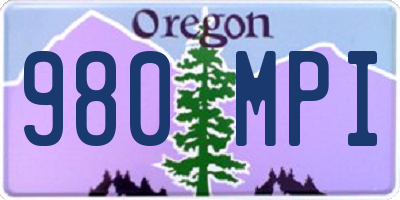 OR license plate 980MPI